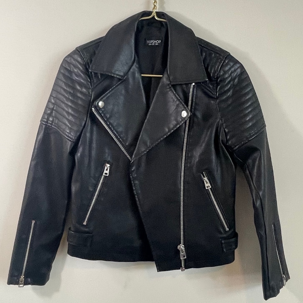 Topshop Black Faux Leather Jacket